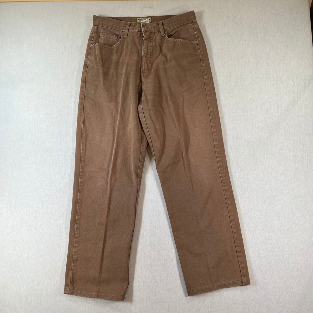 Vintage GUESS Jeans Mens Fit 31x28 Brown Straight Leg Denim Made in USA